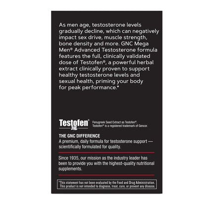 Mega Men Advanced Testosterone, Hormone Support, 60 Ct, Capsule Form, 30 Day-Supply