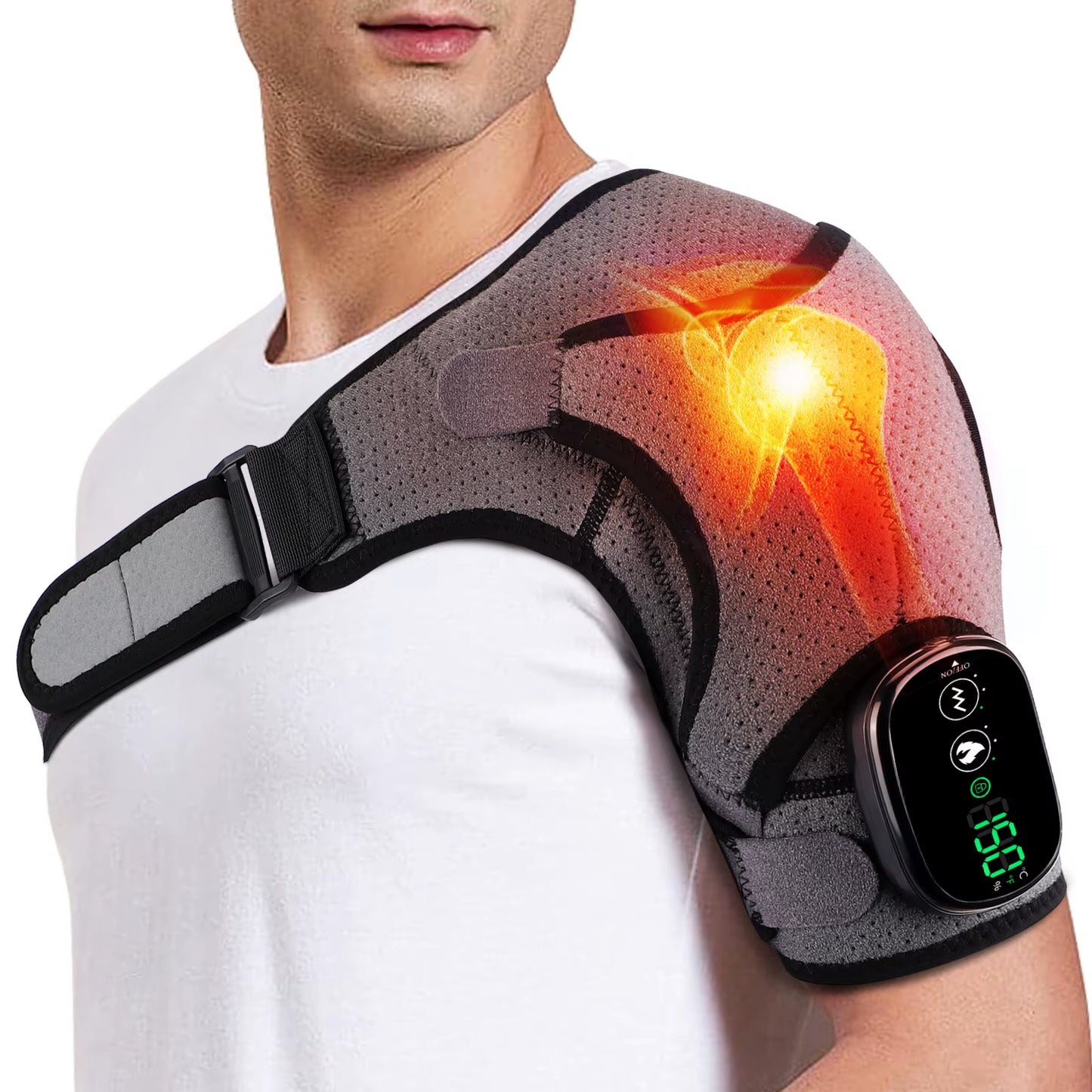 Electric Heating Shoulder Massager Vibration Shoulder Knee Brace 2 in 1 Massage Blets Warmer Heated Muscle Relax Pads