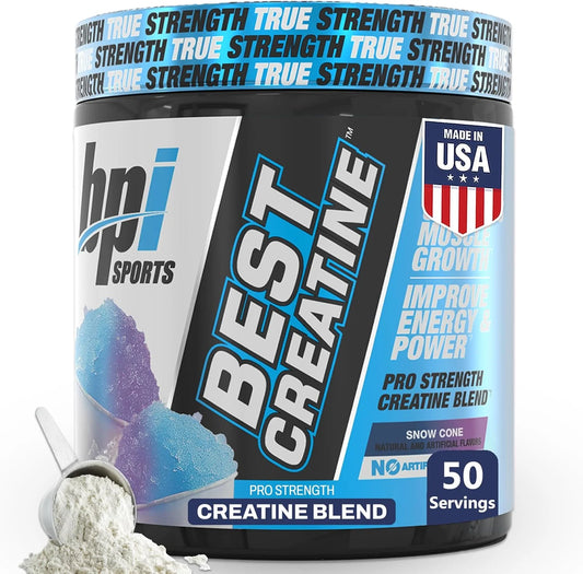 Best Creatine - Creatine Monohydrate, Himalayan Salt - Strength, Pump, Endurance, Muscle Growth, Muscle Definition - No Bloat - Snow Cone - 50 Servings - 10.58 Ounce