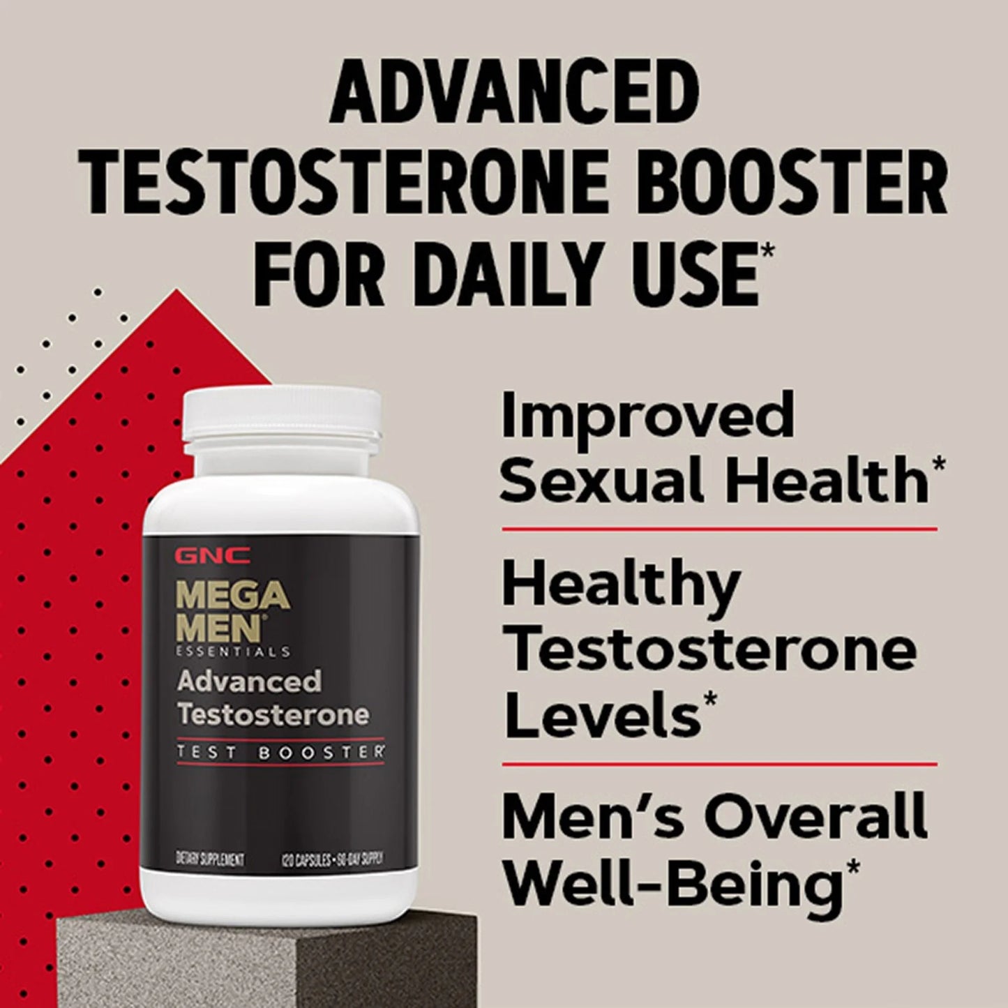 Mega Men Advanced Testosterone, Hormone Support, 60 Ct, Capsule Form, 30 Day-Supply