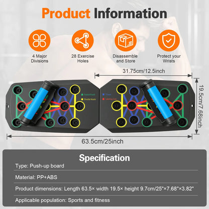 Multifunctional Portable Folding Push-Up Board for Chest and Back Strength Training