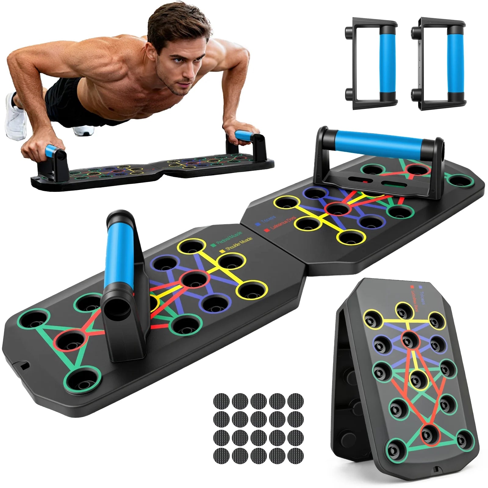Multifunctional Portable Folding Push-Up Board for Chest and Back Strength Training