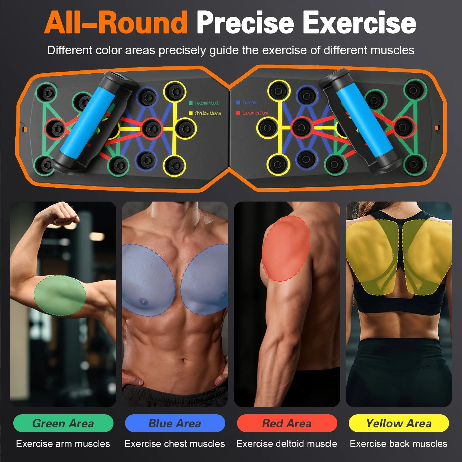 Multifunctional Portable Folding Push-Up Board for Chest and Back Strength Training