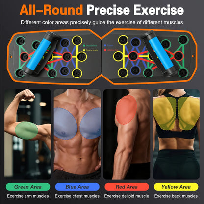 Multifunctional Portable Folding Push-Up Board for Chest and Back Strength Training
