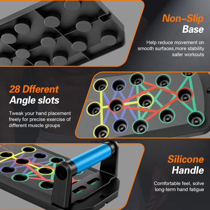 Multifunctional Portable Folding Push-Up Board for Chest and Back Strength Training